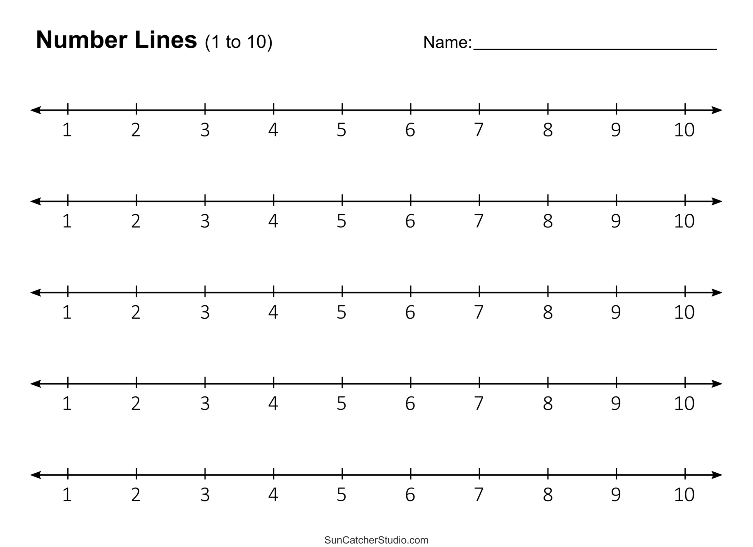 Number Lines (Integers, Decimals, Blank, Missing Numbers) – Free with regard to Free Printable Number Line Worksheets