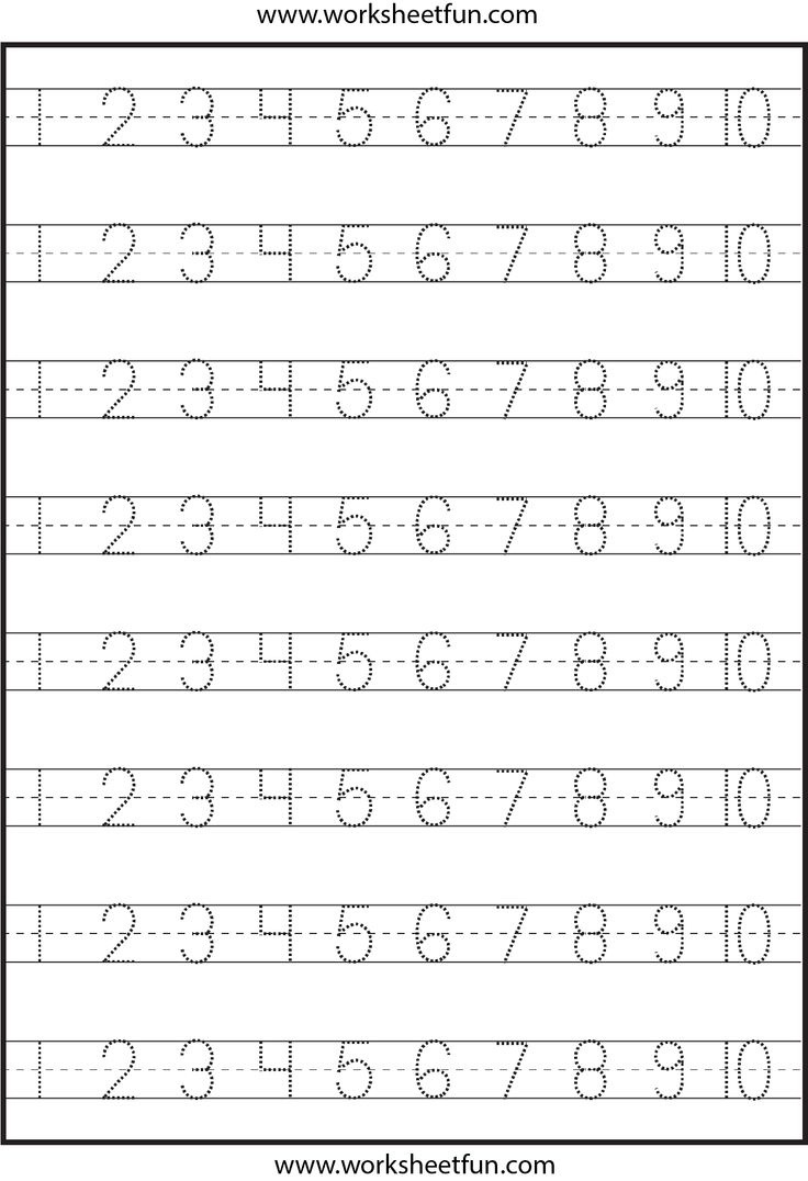 Number Tracing – 1-10 – Worksheet / Free Printable Worksheets inside Free Printable Tracing Numbers Worksheets For Preschoolers