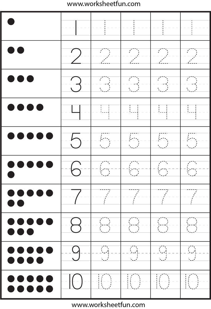 Number Tracing – Two Worksheets / Free Printable Worksheets in Free Printable Number Worksheets Preschool