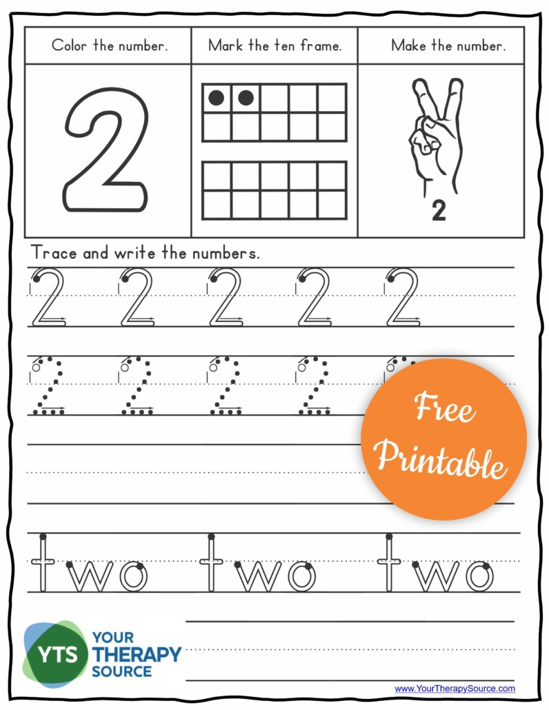 Number Tracing Worksheets Pdf - Free - Your Therapy Source intended for Free Printable Number Tracing Worksheets