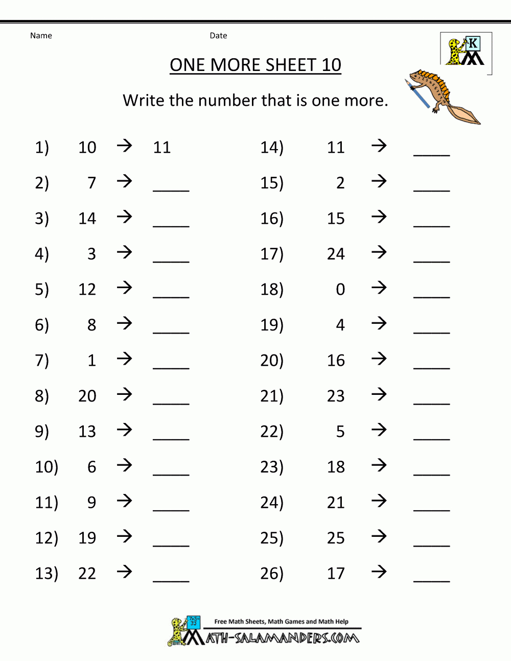 One More Worksheet pertaining to Free Printable 10 Years Old Maths Worksheets