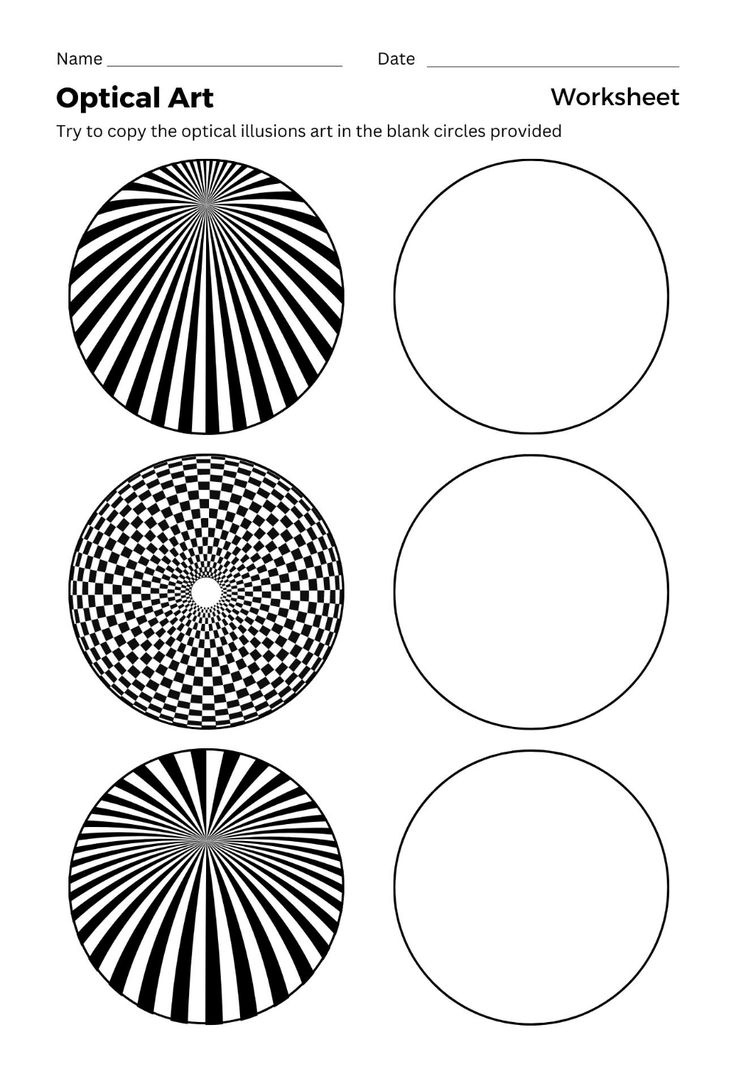 Op Art Worksheets - 10 Free Pdf Printables | Printablee regarding Free Printable Art Worksheets