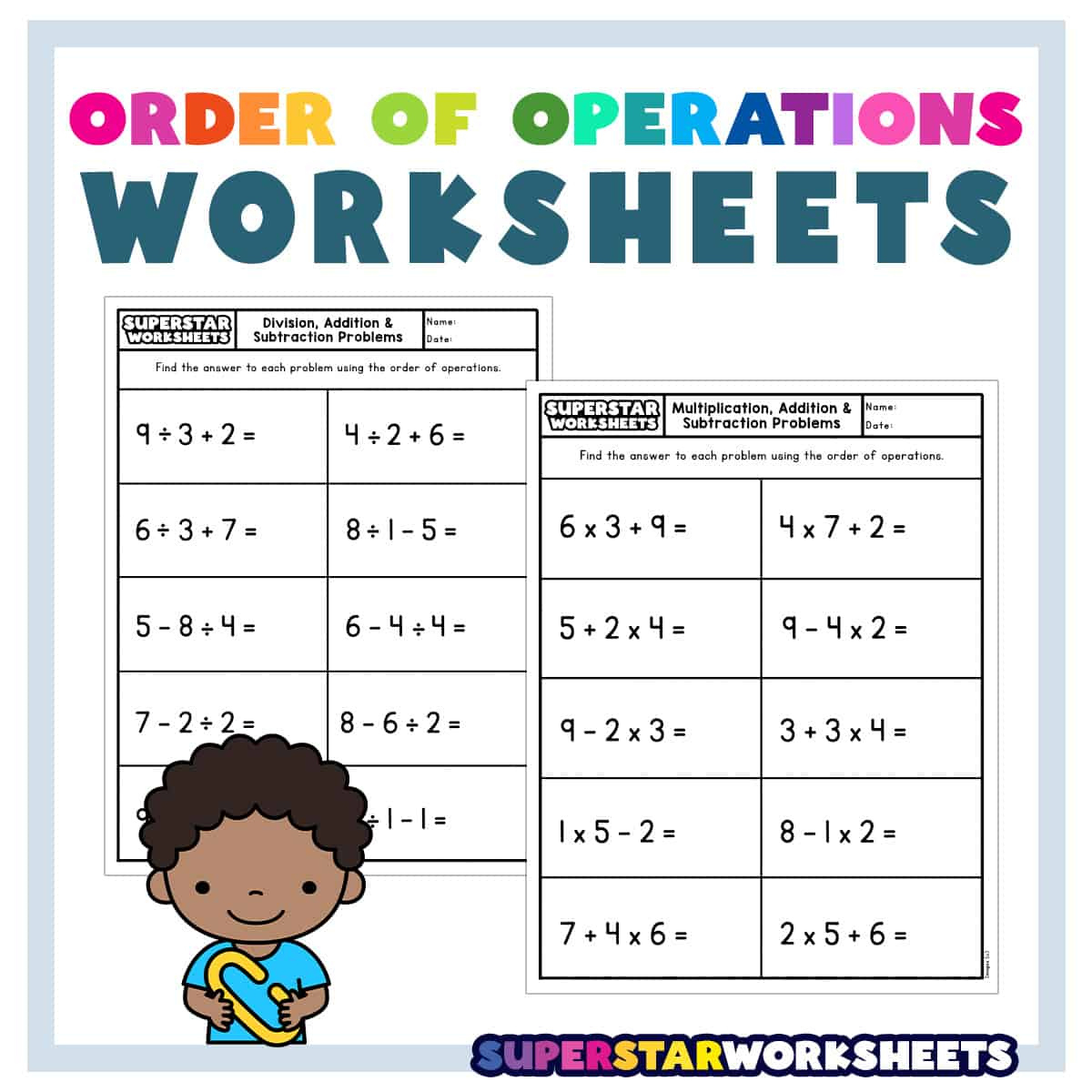 Order Of Operations Worksheets - Superstar Worksheets pertaining to Free Printable Order of Operations Worksheets