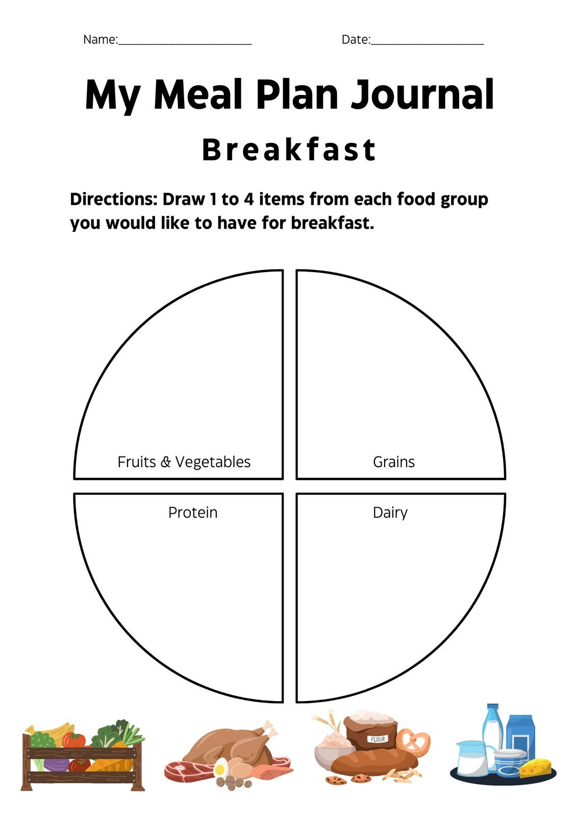 Page 3 - Free To Customize And Print Food Worksheet Templates | Canva in Free Printable My Plate Printable Worksheets
