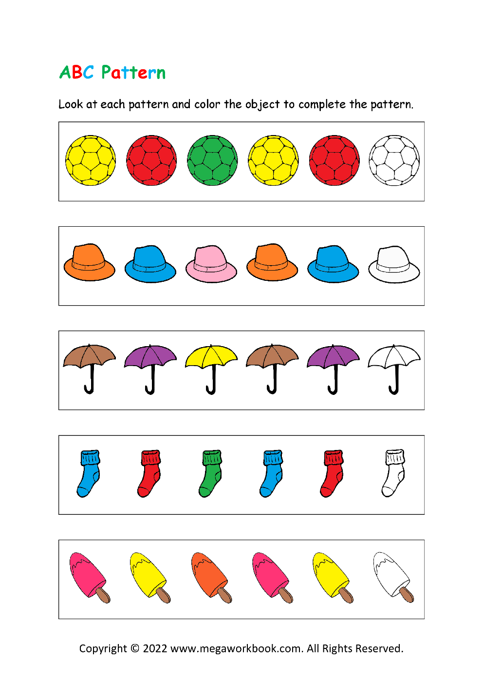 Patterns For Preschool - Patterns For Kindergarten - Pattern in Free Printable Ab Pattern Worksheets