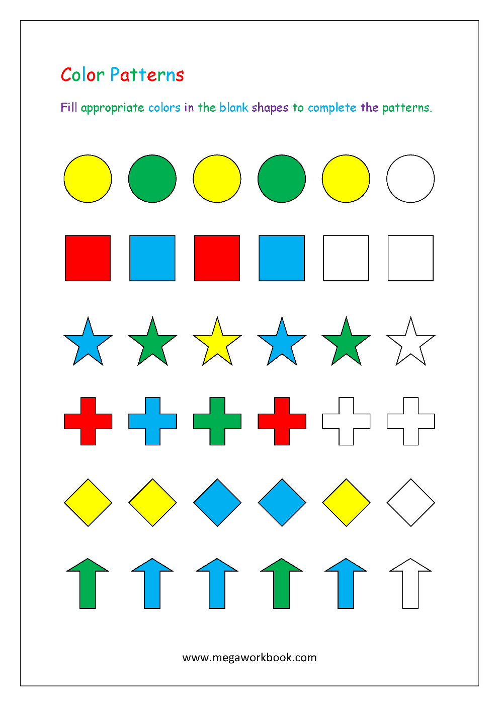 Patterns For Preschool - Patterns For Kindergarten - Pattern with Free Printable Ab Pattern Worksheets