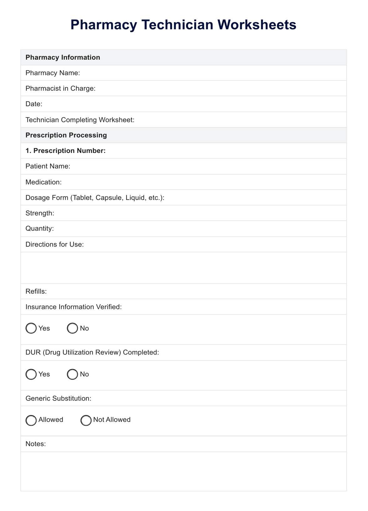 Pharmacy Technician Worksheets intended for Free Printable Pharmacy Technician Worksheets