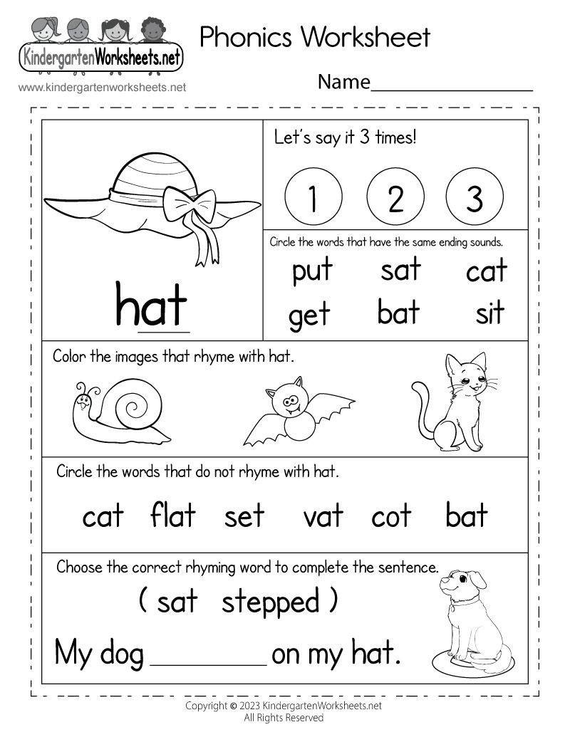 Phonics Worksheet - Free Printable, Digital, &amp;amp; Pdf in Kindergarten Worksheets Free Printable Phonics