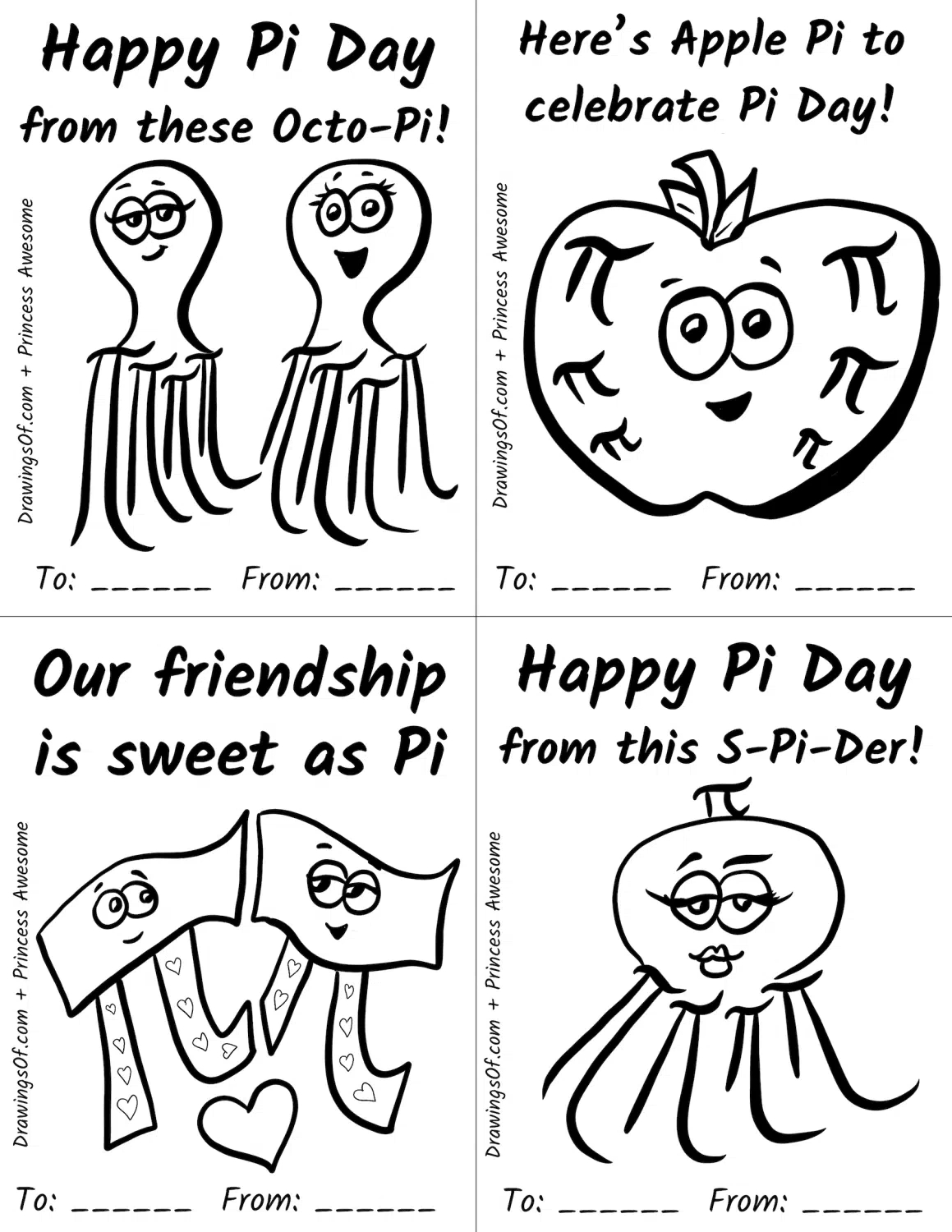Pi Day Printable Art Activity: Coloring Cute Cards, Free inside Free Printable Pi Day Worksheets