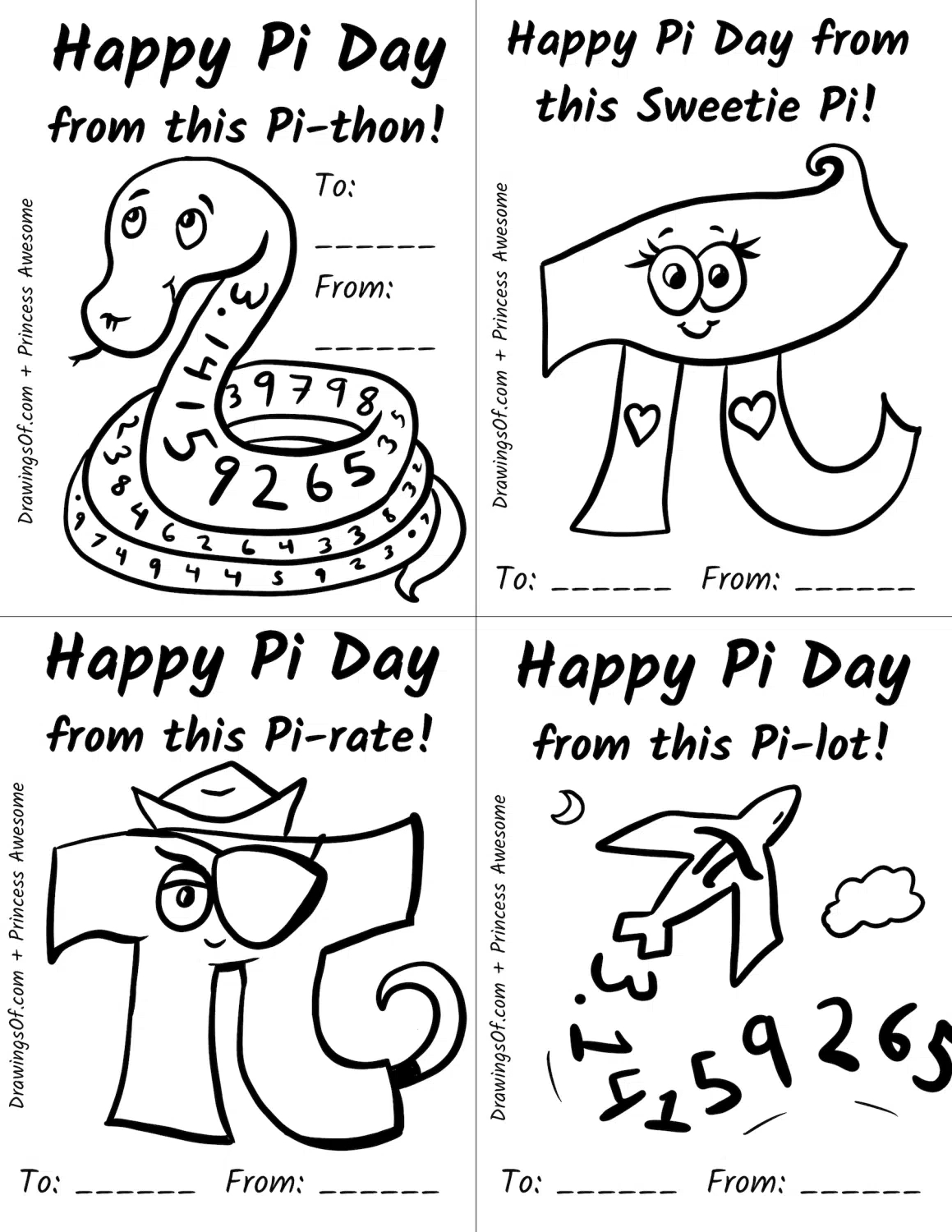 Pi Day Printable Art Activity: Coloring Cute Cards, Free intended for Free Printable Pi Day Worksheets