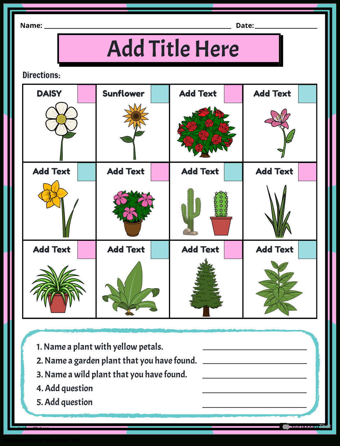 Plant Worksheets: Free &amp;amp; Customizable From Storyboard That inside Free Printable Plant Worksheets For Kindergarten