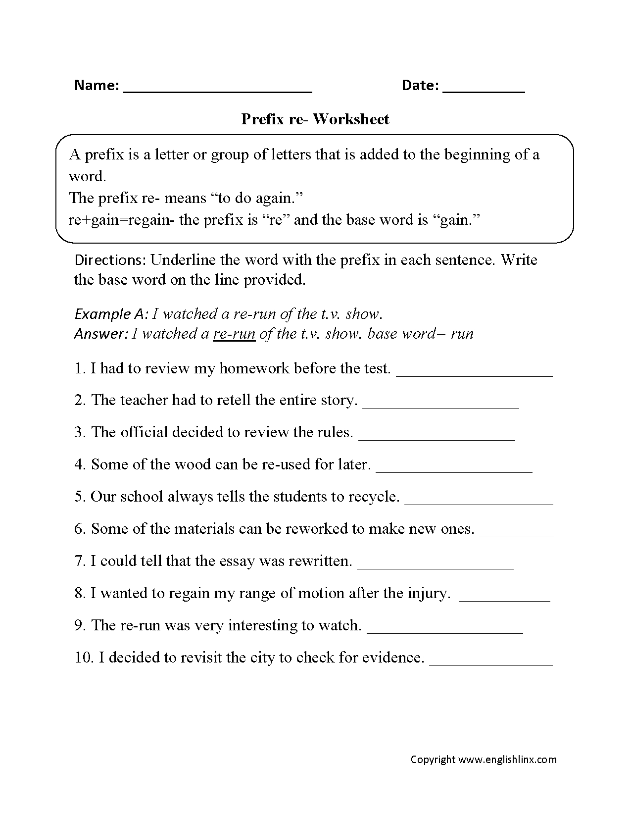 Prefixes Worksheets | Free Printable Prefix Practice in Free Printable Prefix Worksheets