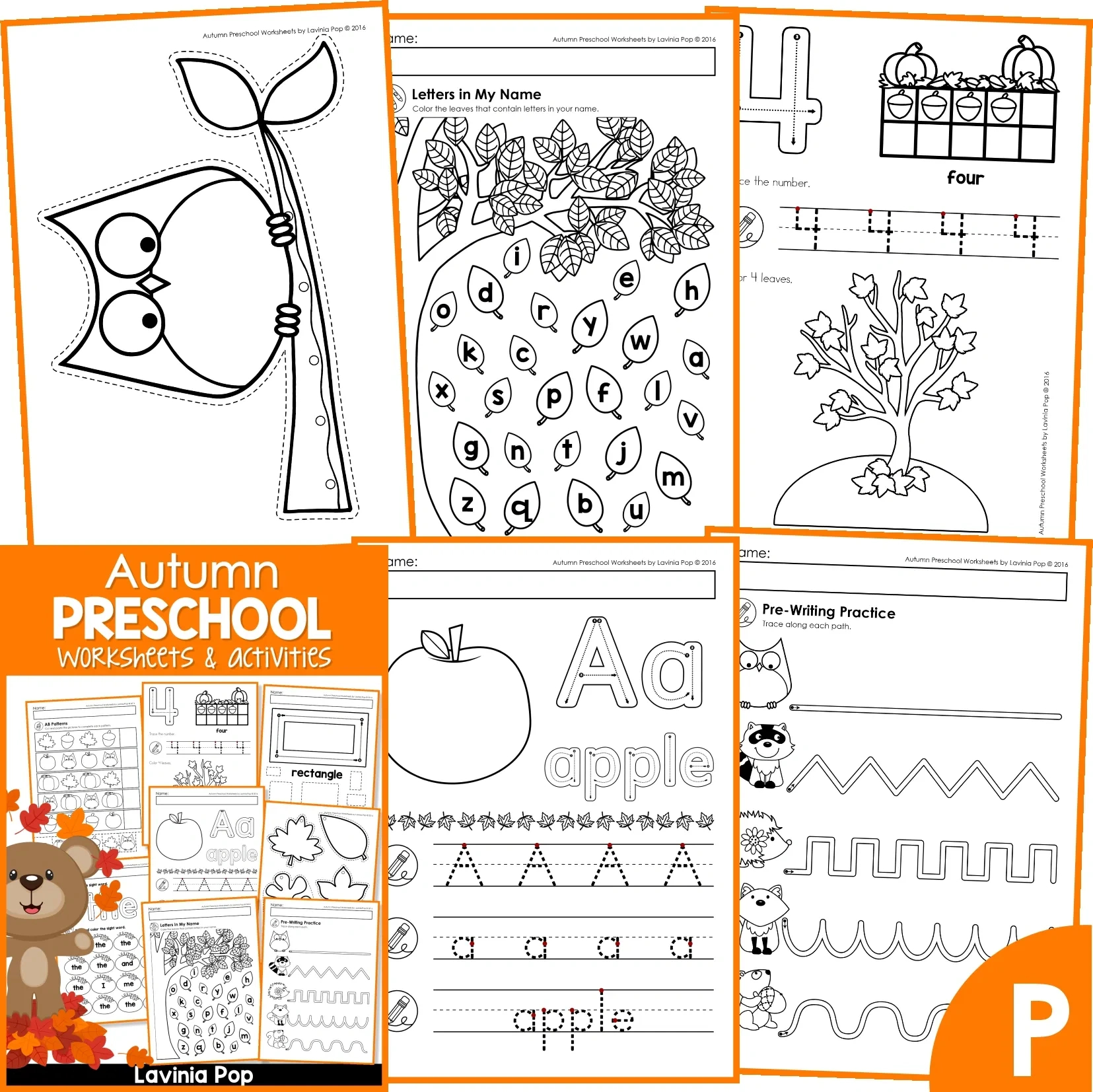 Preschool Autumn/ Fall Worksheets - In My World with Free Printable Fall Preschool Worksheets