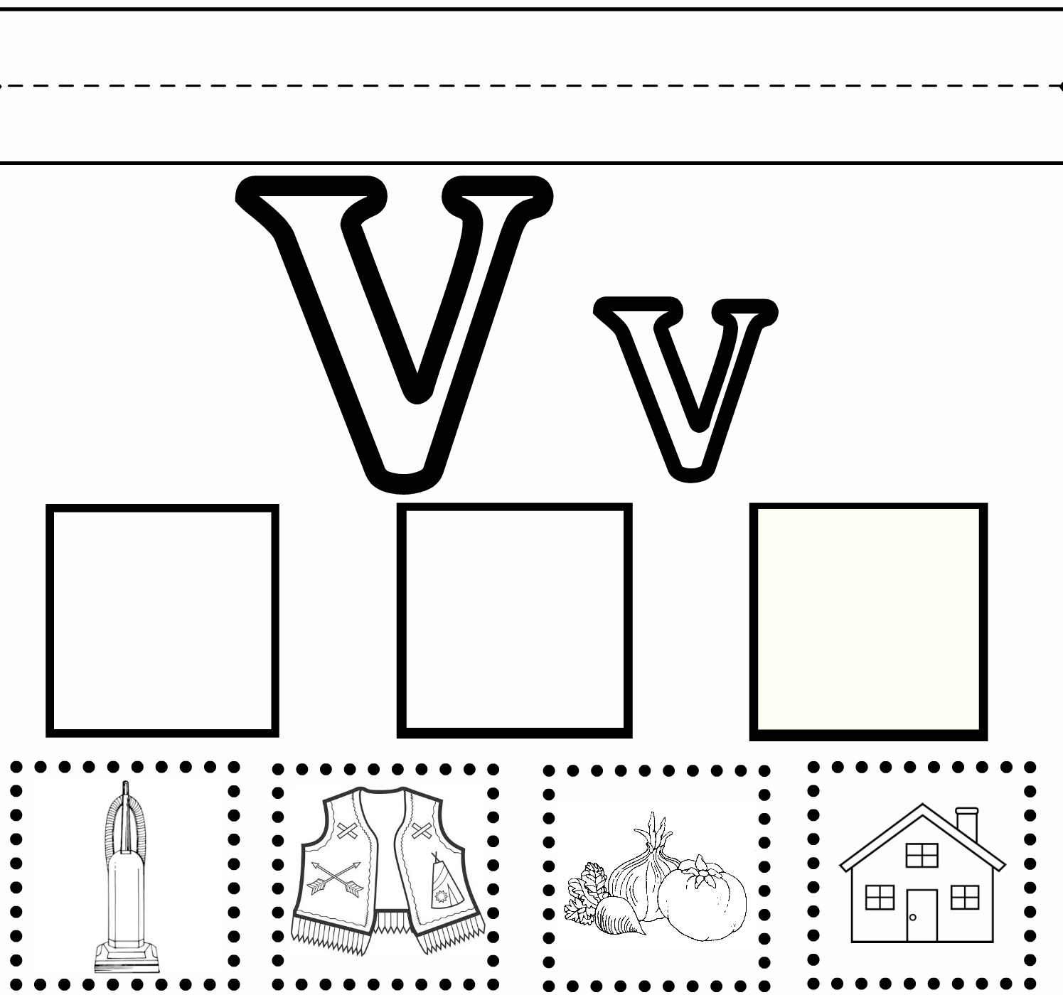 Preschool Learning – Letter V Worksheet {Free Printable} | Sweet for Free Printable Letter V Worksheets
