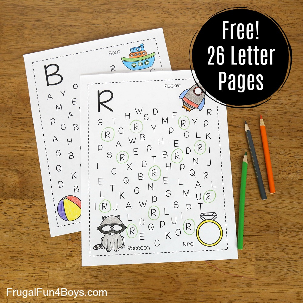 Printable Alphabet Letter Search And Find Pages - Frugal Fun For pertaining to Free Printable Find The Letter Worksheets