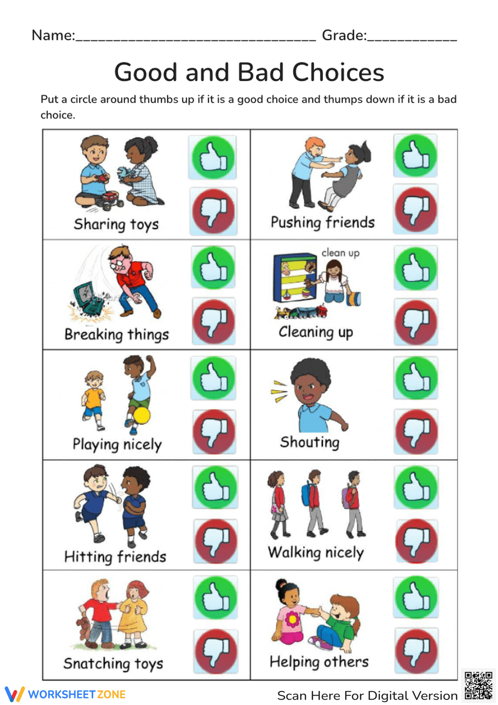 Printable Behavior Worksheets Worksheets regarding Free Printable Behavior Worksheets
