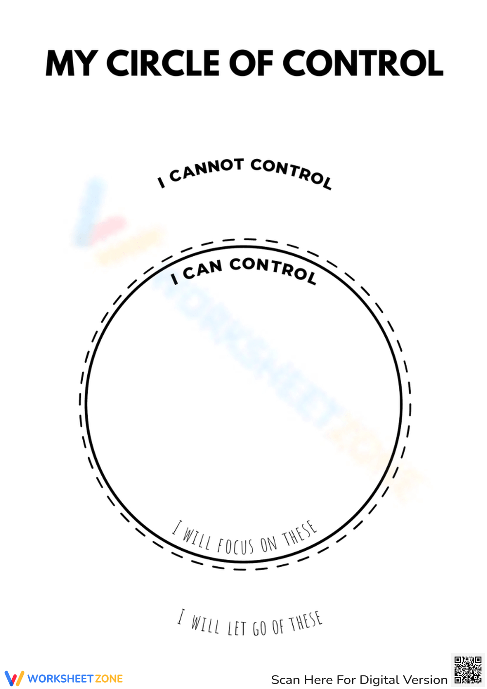 Printable Circle Of Control Worksheets regarding Circle of Control Worksheets Free Printable