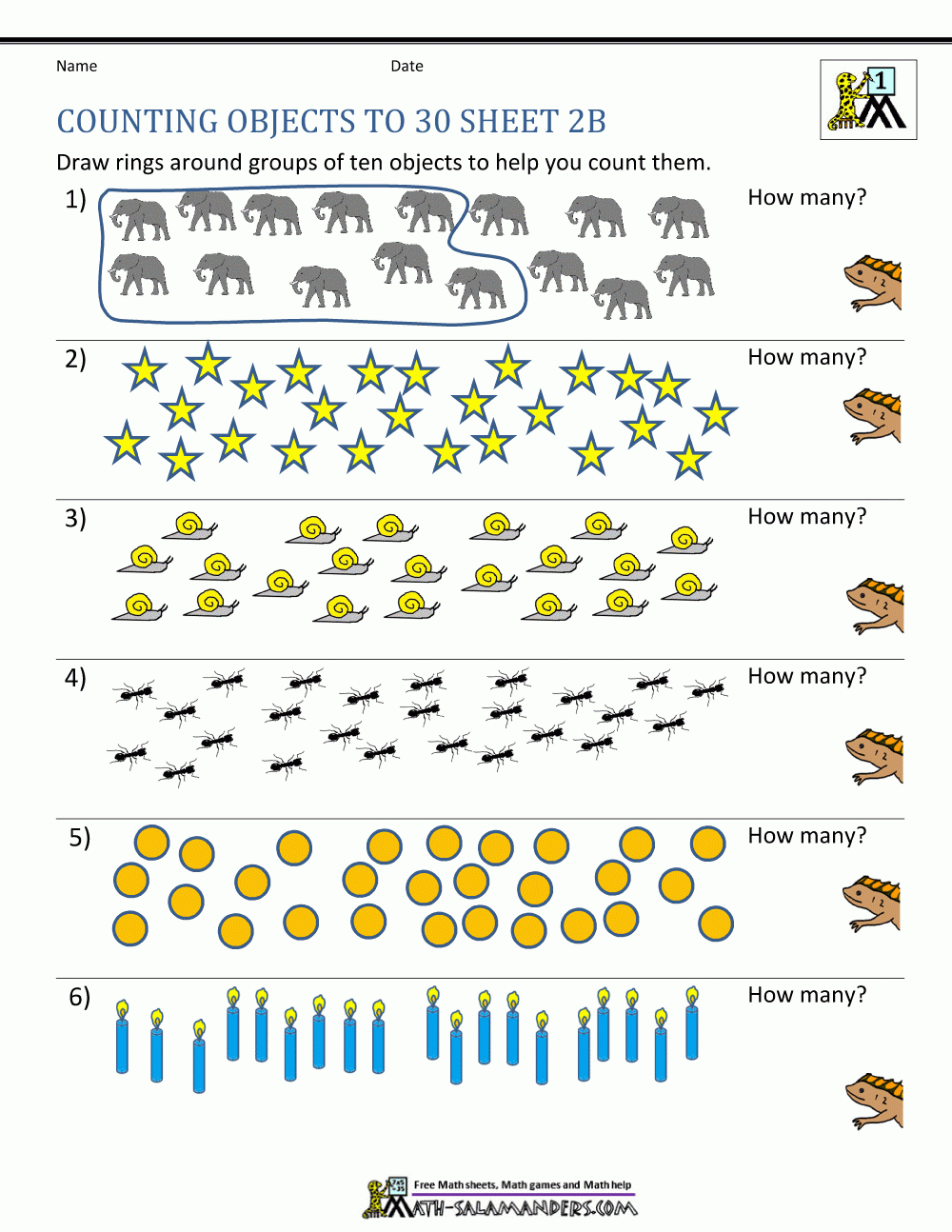 Printable Counting Worksheet - Counting Up To 50 intended for Free Printable Counting Worksheets