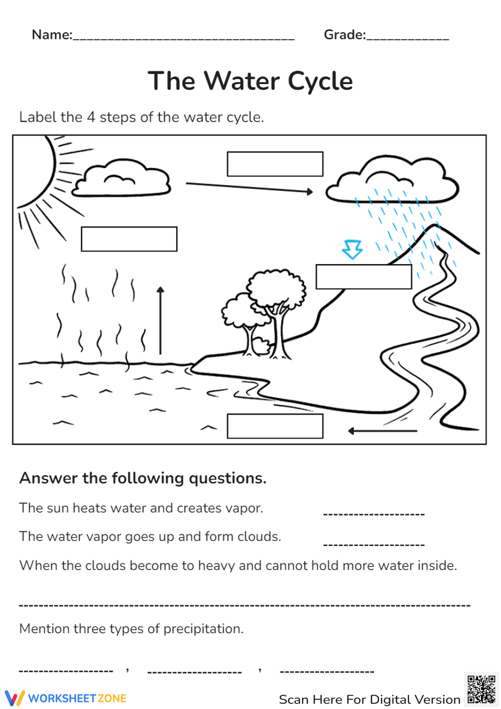 Printable Grade 5 Water Cycle Worksheets throughout Free Printable Water Cycle Worksheets