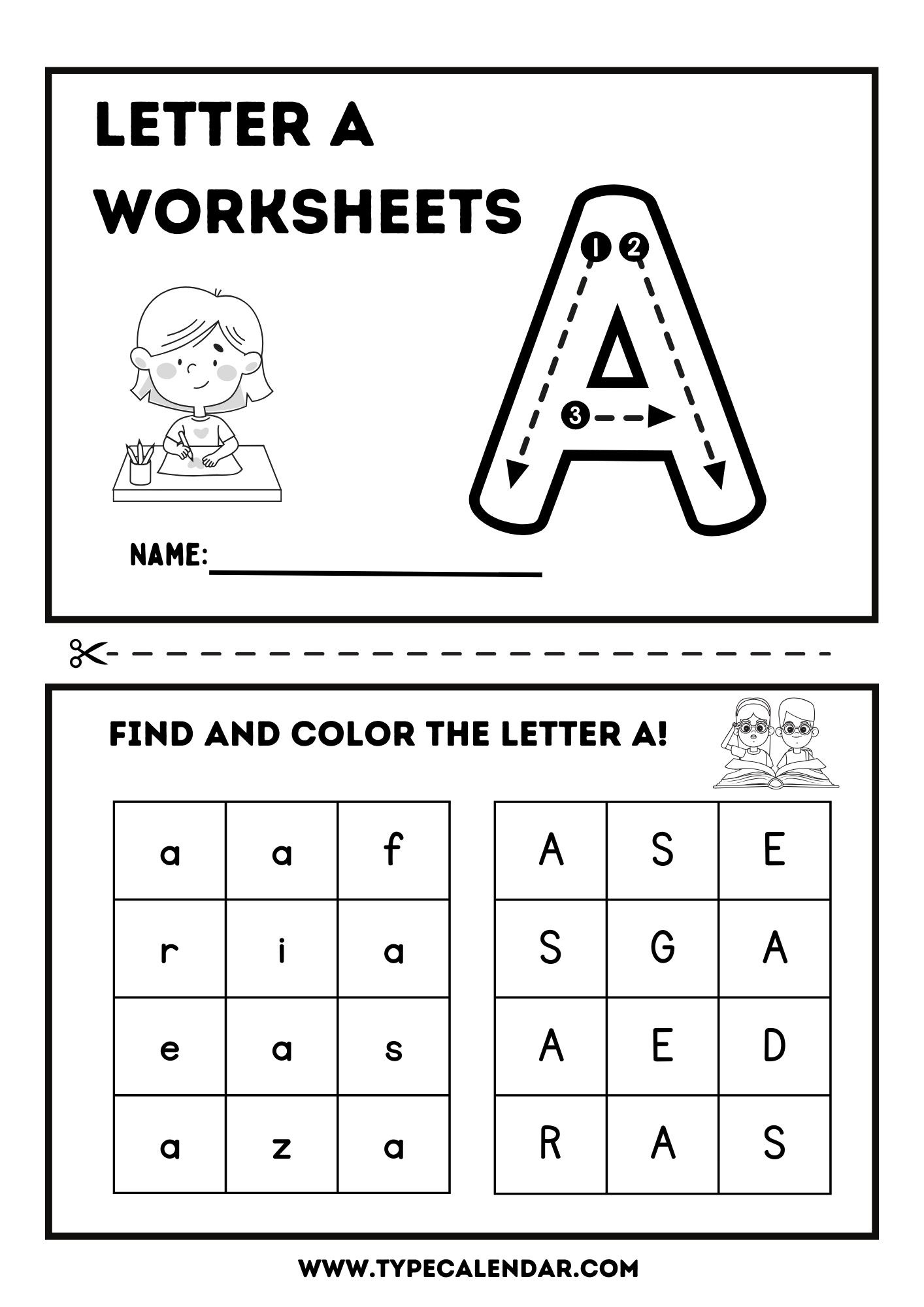 Printable Letter A Worksheets Free [Pdf] Download within Letter Recognition Free Printable Worksheets