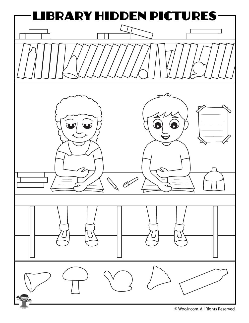 Printable Library Activities - Coloring Pages, Word Puzzles for Free Printable Library Worksheets