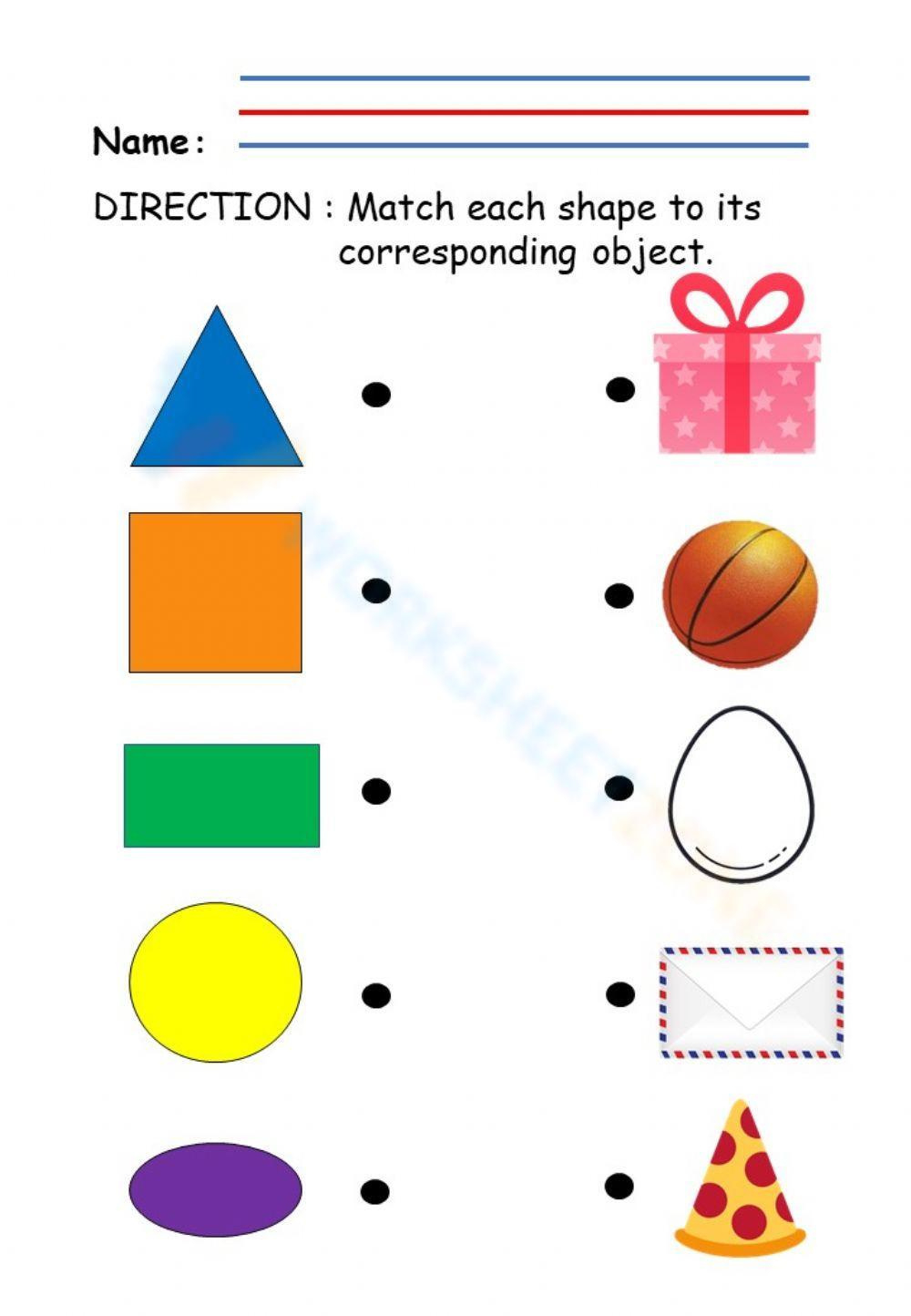 Printable Matching Shapes Worksheets Download within Free Printable Matching Shapes Worksheets