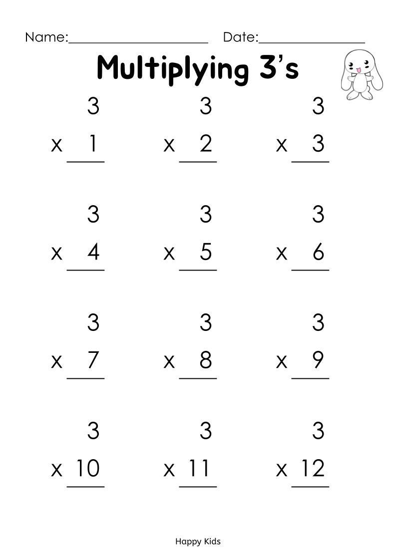 Printable Multiplication Worksheets: Times Tables 1-12 (Pdf) - Etsy throughout Multiplication Worksheets Printable Free