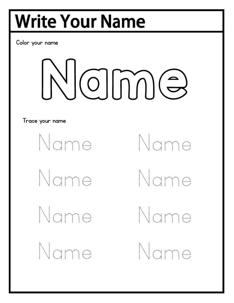 Printable Preschool Tracing Worksheets: Name Tracing for Free Name Tracing Worksheets For Preschool Printable