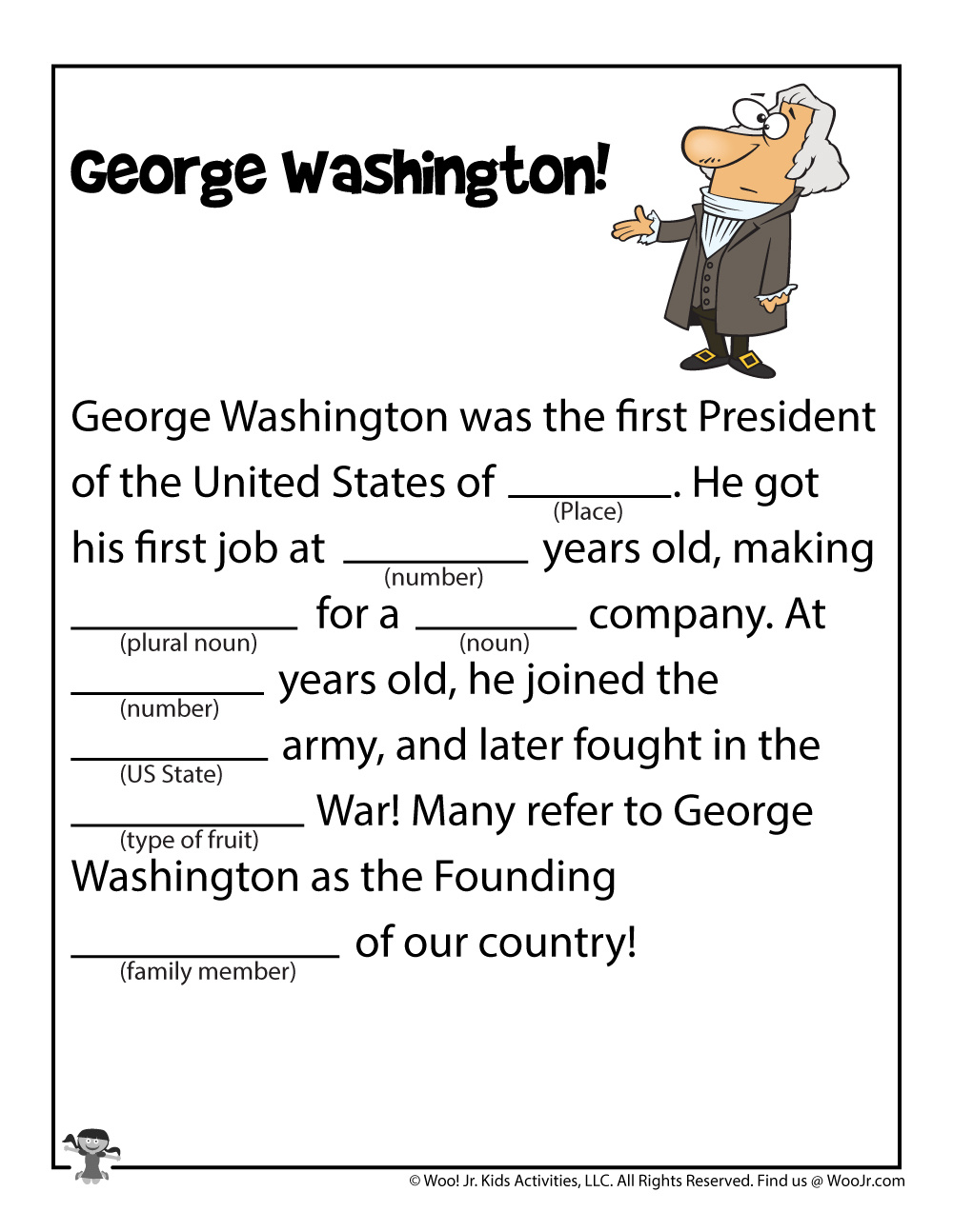 Printable Us History Fill In The Blank Stories | Woo! Jr. Kids intended for Free Printable History Worksheets
