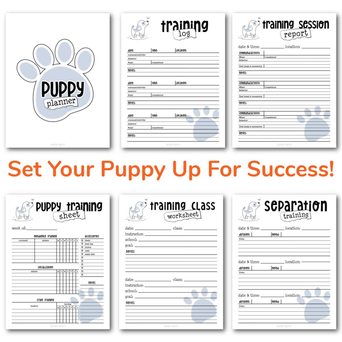 Puppy Planner Printables: 20 Pages - Savor + Savvy throughout Free Printable Dog Training Worksheets