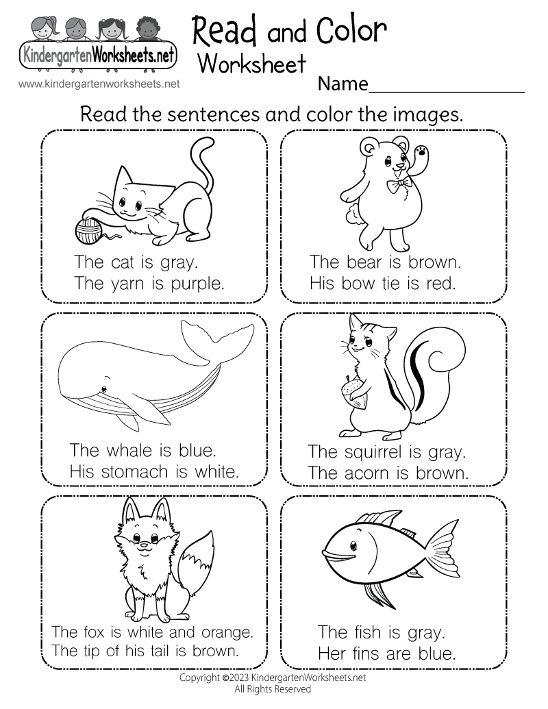 Read And Color Worksheet - Free Printable, Digital, &amp;amp; Pdf within Free Printable Kindergarten Worksheets Free