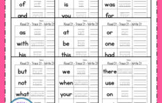 Read It – Trace It – Write It – Fry'S First 100 Sight Words – Fun with regard to Free Printable Sight Word Worksheets For Kindergarten