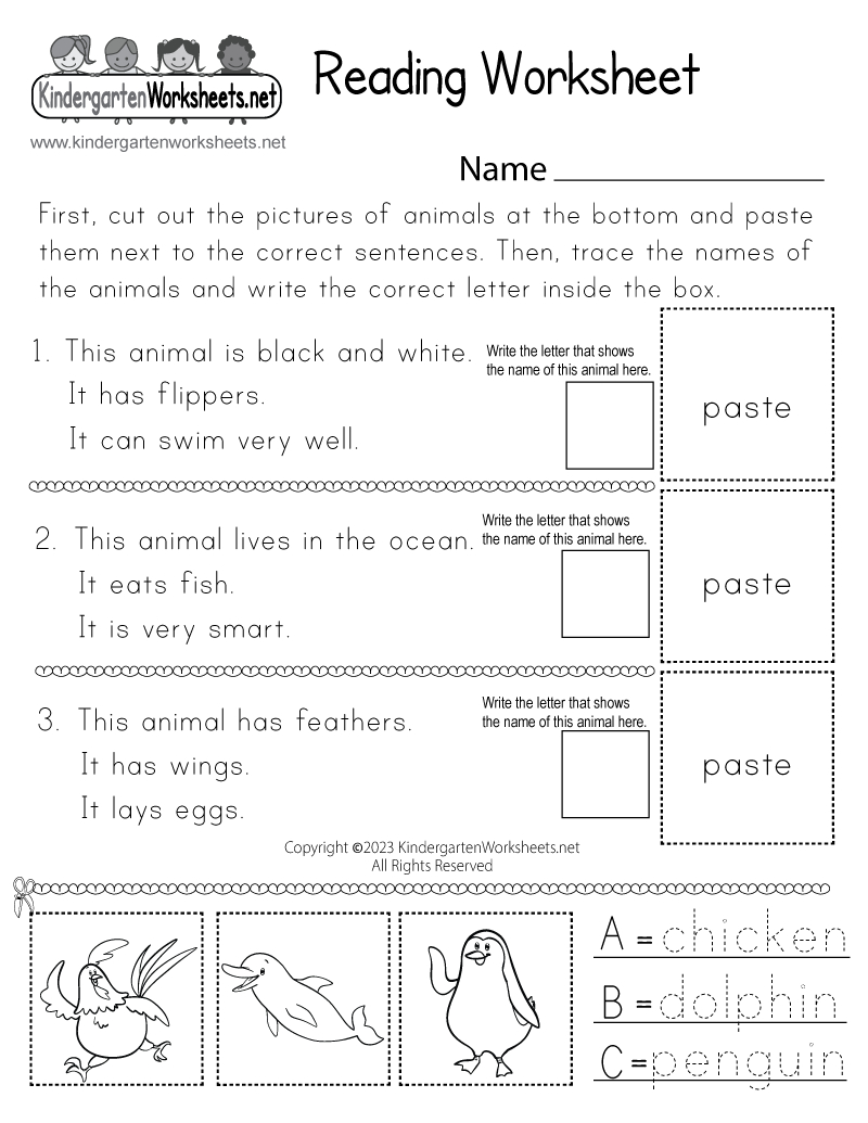 Reading Worksheet - Free Printable, Digital, &amp;amp; Pdf inside Free Printable Kindergarten Reading Worksheets