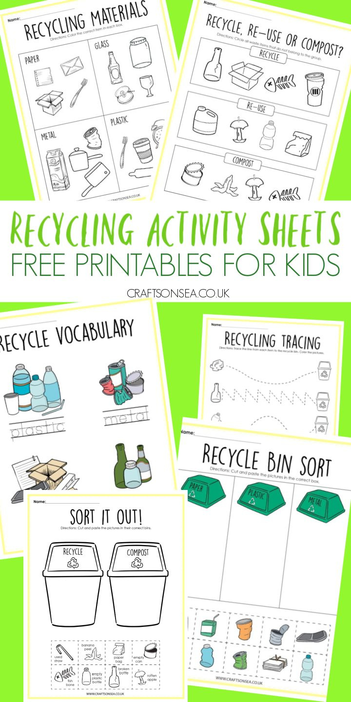 Recycling Activity Sheets For Kids (Free Printable Worksheets inside Free Printable Recycling Worksheets For Kindergarten