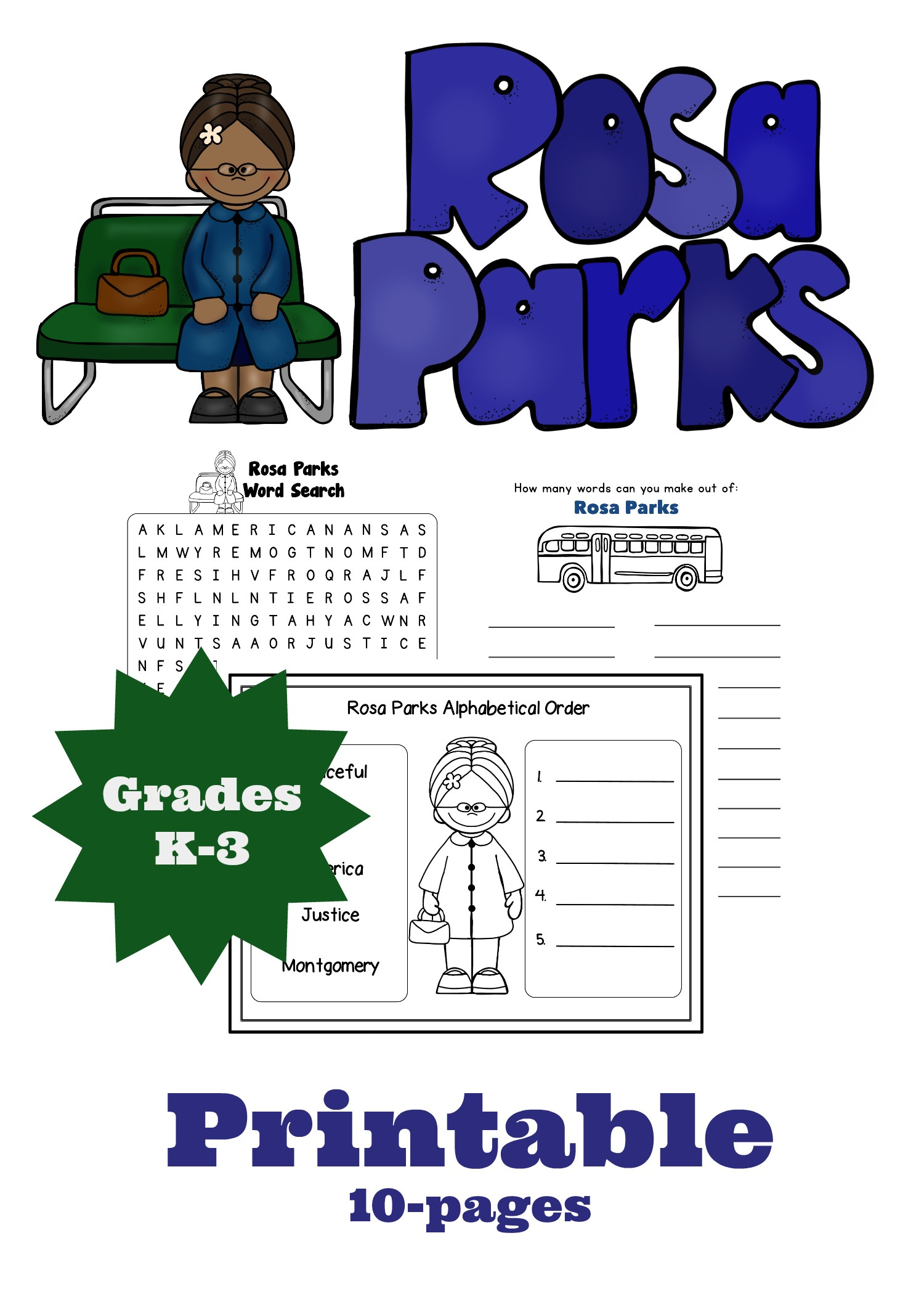 Rosa Parks Unit Study &amp;amp; Free Printable for Free Printable Rosa Parks Worksheets