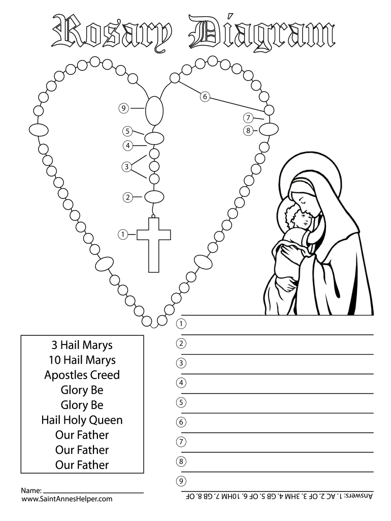 Rosary Worksheet Pdf: Fill Out &amp;amp; Sign Online | Dochub with Free Printable Rosary Worksheets