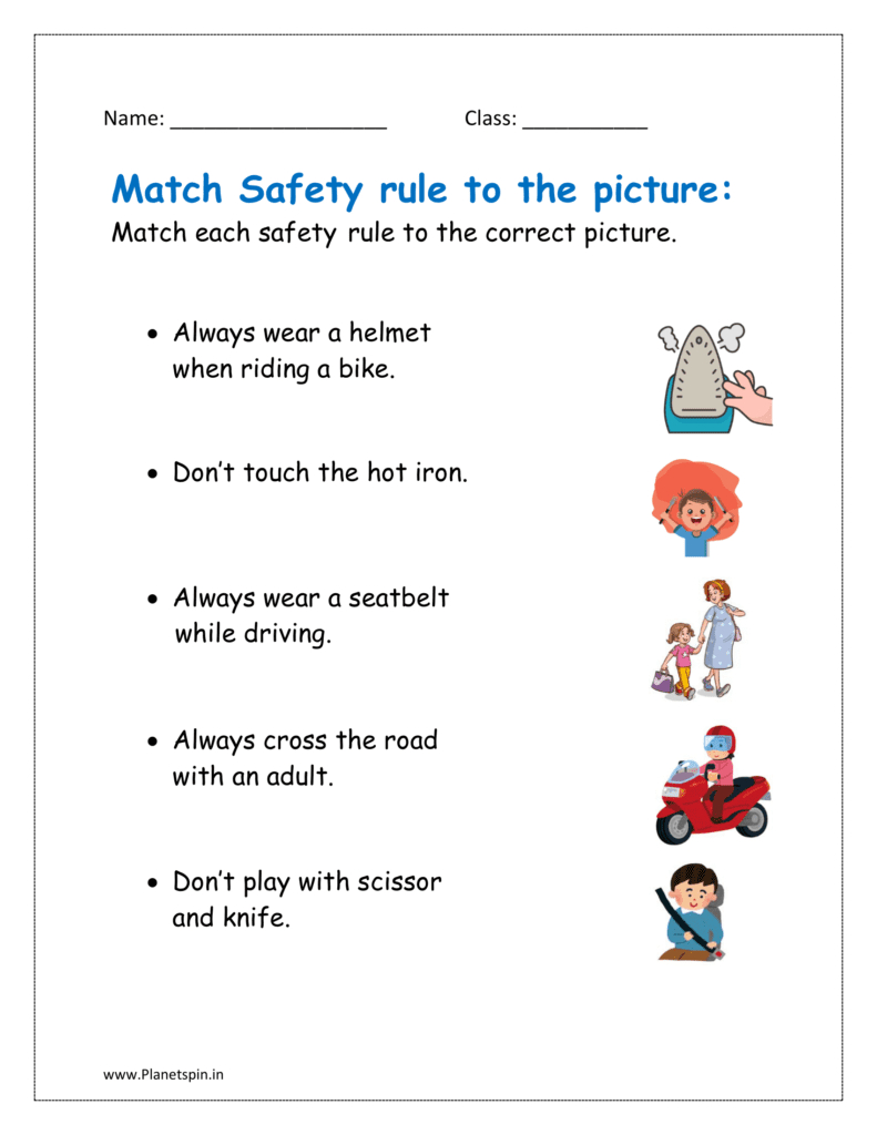 Safety At Home Worksheet For Grade 1 | Planetspin.in within Free Printable Safety Worksheets