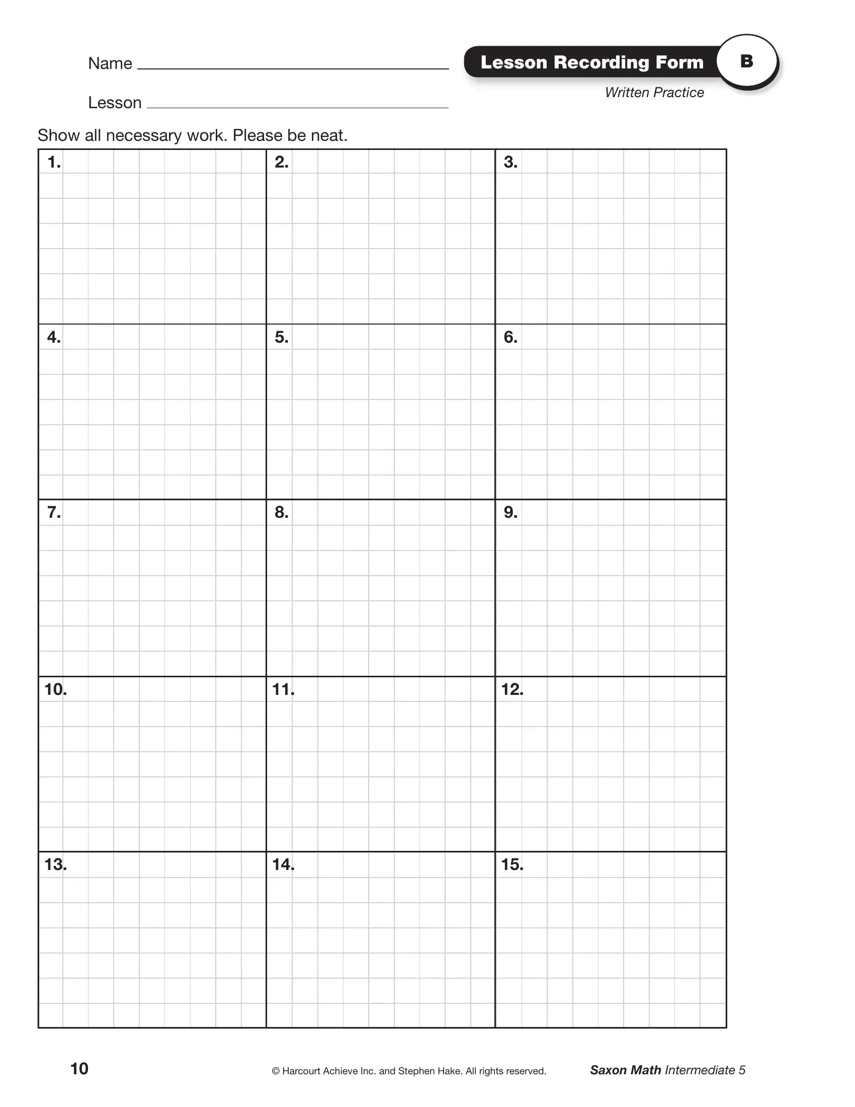 Saxon Math Recording Sheet Pdf Form - Formspal for Free Printable Saxon Math Worksheets