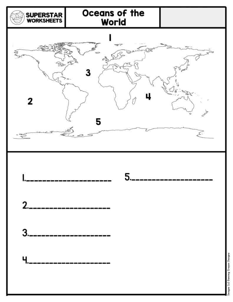 Seven Continents &amp;amp; Oceans Worksheets - Superstar Worksheets for Free Printable Worksheets on Continents and Oceans