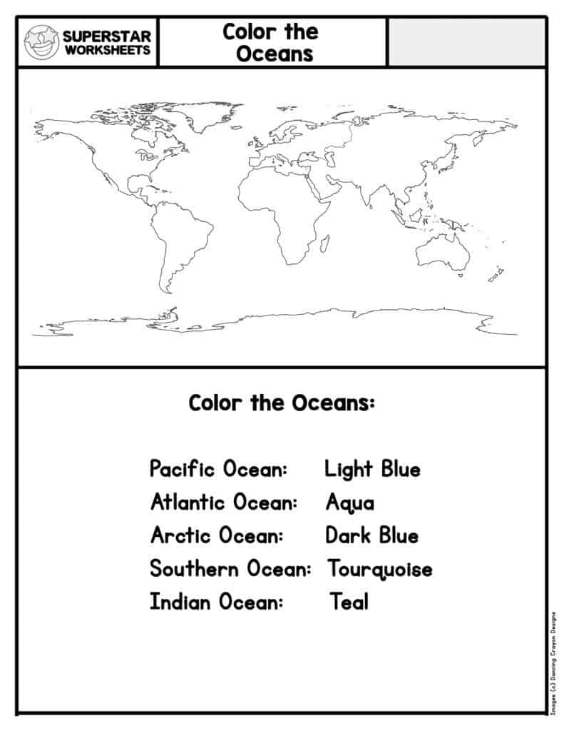 Seven Continents &amp;amp; Oceans Worksheets - Superstar Worksheets regarding Free Printable Continents and Oceans Worksheets