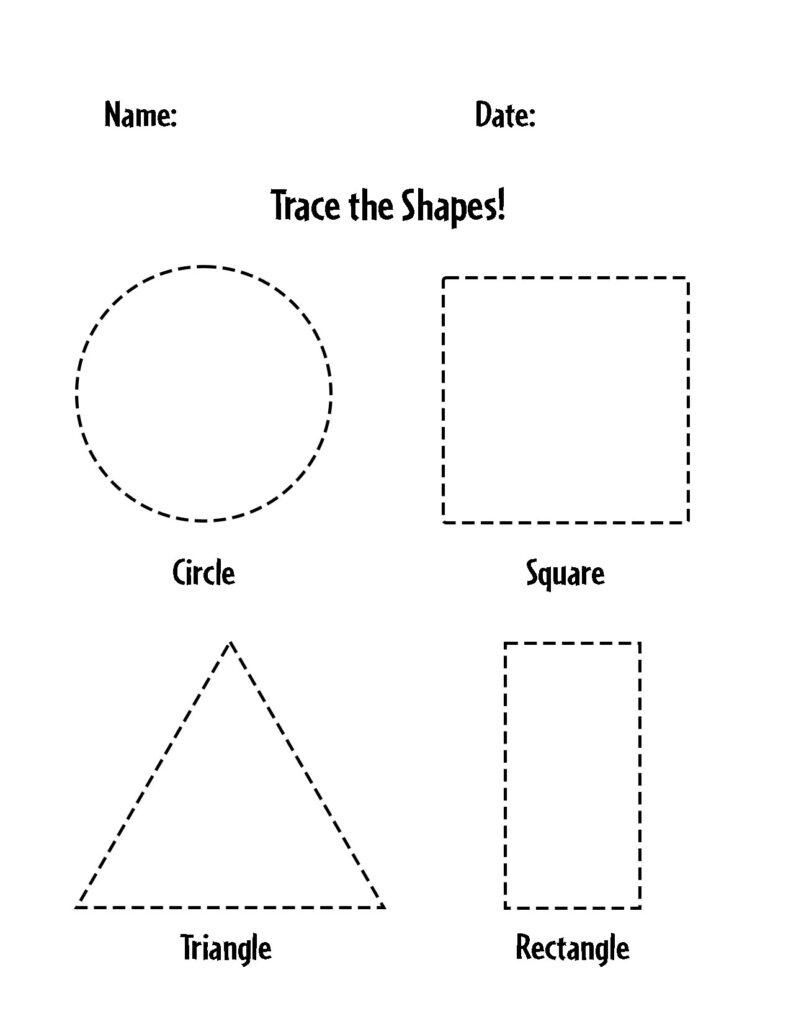 Shape Tracing Worksheets For Preschool! ⋆ The Hollydog Blog for Free Printable Shape Tracing Worksheets