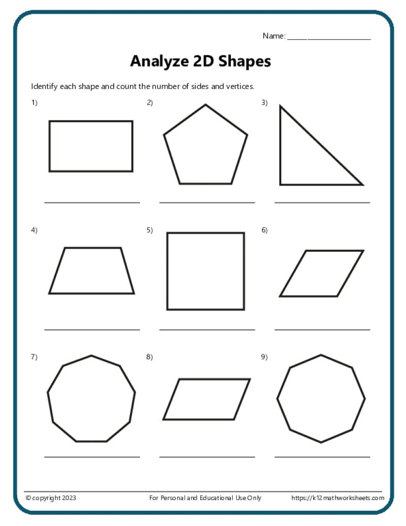 Shapes Worksheets - K12 Math Worksheets within Geometry Printable Worksheets Free
