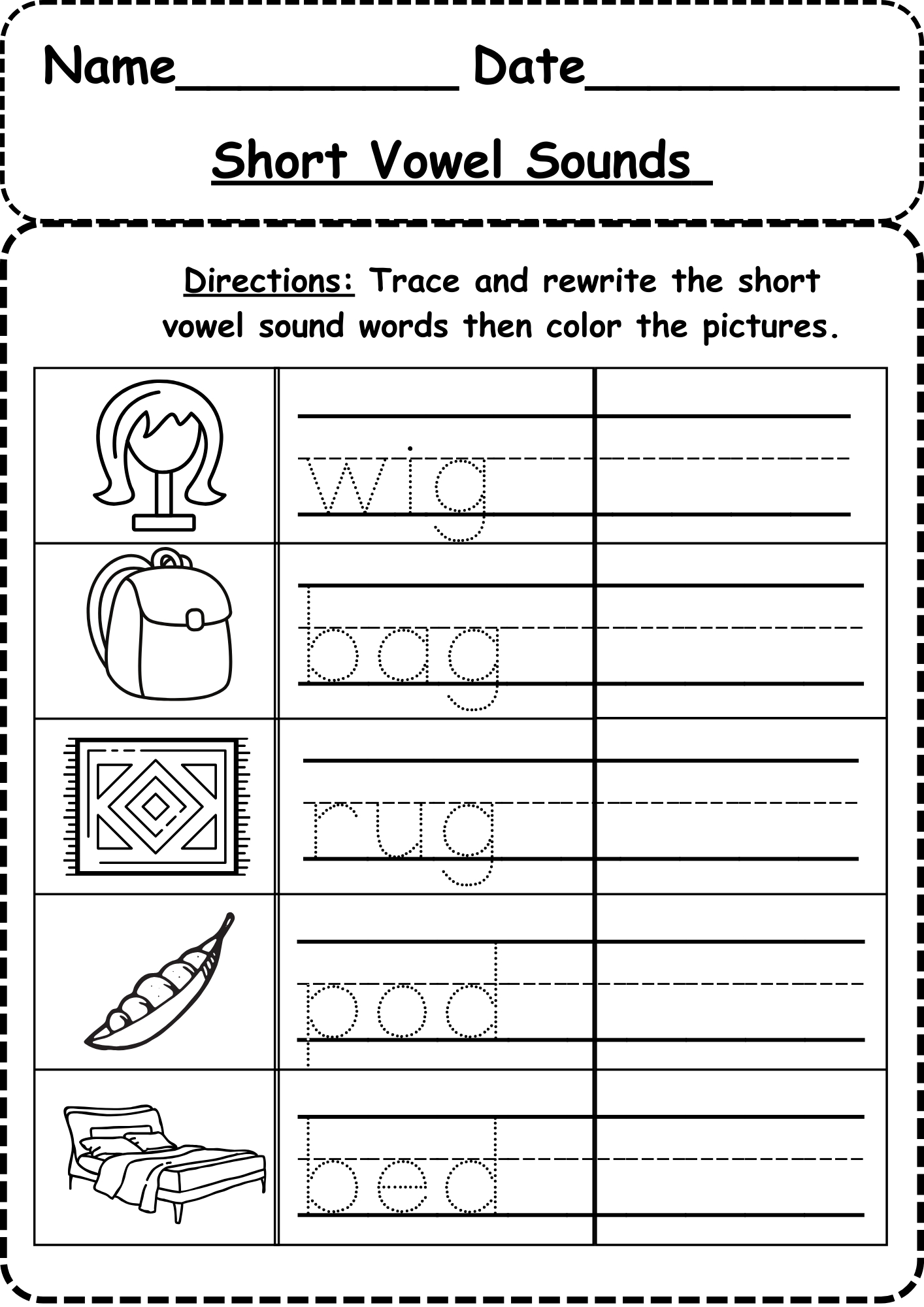 Short Vowel Sounds Worksheet Free intended for Free Printable Short Vowel Worksheets