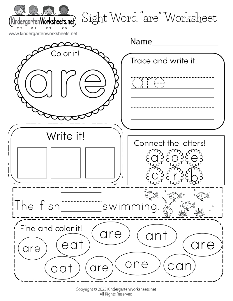 Sight Word &amp;quot;Are&amp;quot; Worksheet - Free Printable, Digital, &amp;amp; Pdf within Kindergarten Sight Words Free Printable Worksheets