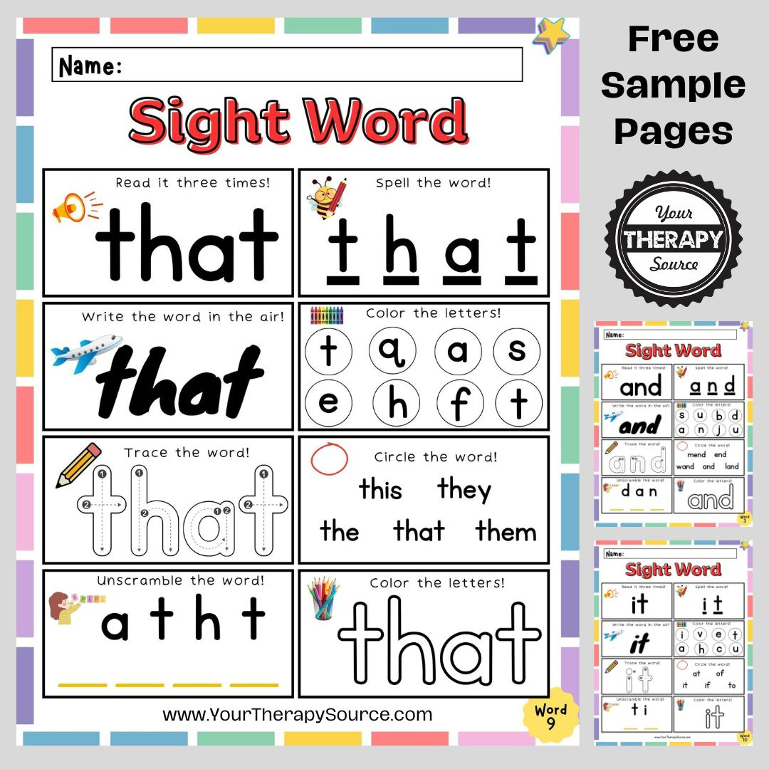 Sight Words Kindergarten Worksheet - Free Printables - Your inside Free Printable Kindergarten Sight Words Worksheets