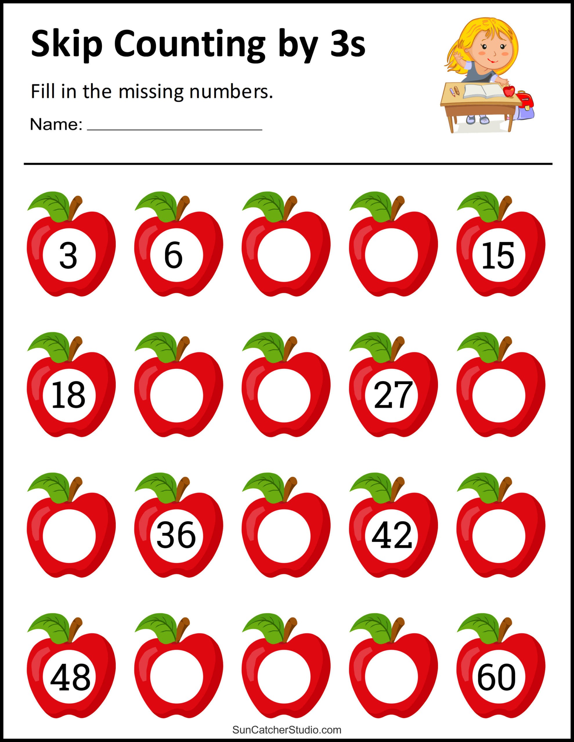 Skip Counting Worksheets And Charts – Free Printables, Monograms pertaining to Free Printable Skip Counting Worksheets
