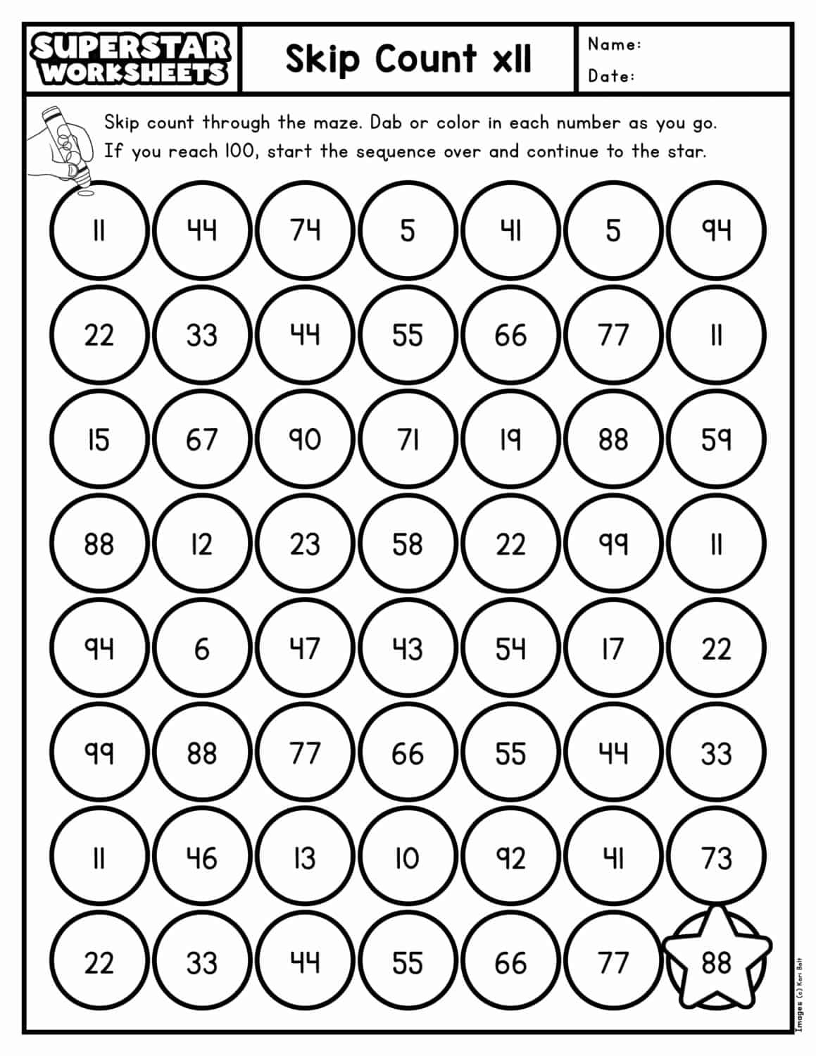 Skip Counting Worksheets - Superstar Worksheets regarding Free Printable Skip Counting Worksheets