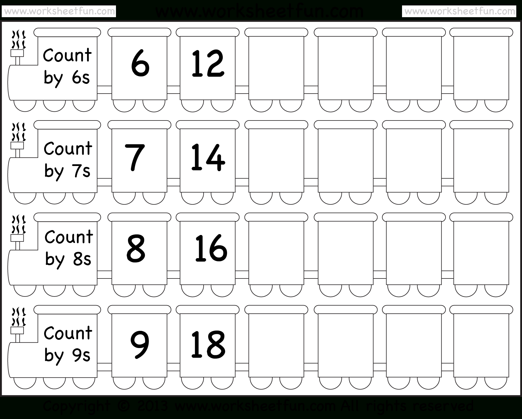 Skip Counting6, 7, 8 And 9 – Worksheet / Free Printable regarding Free Printable Skip Counting Worksheets