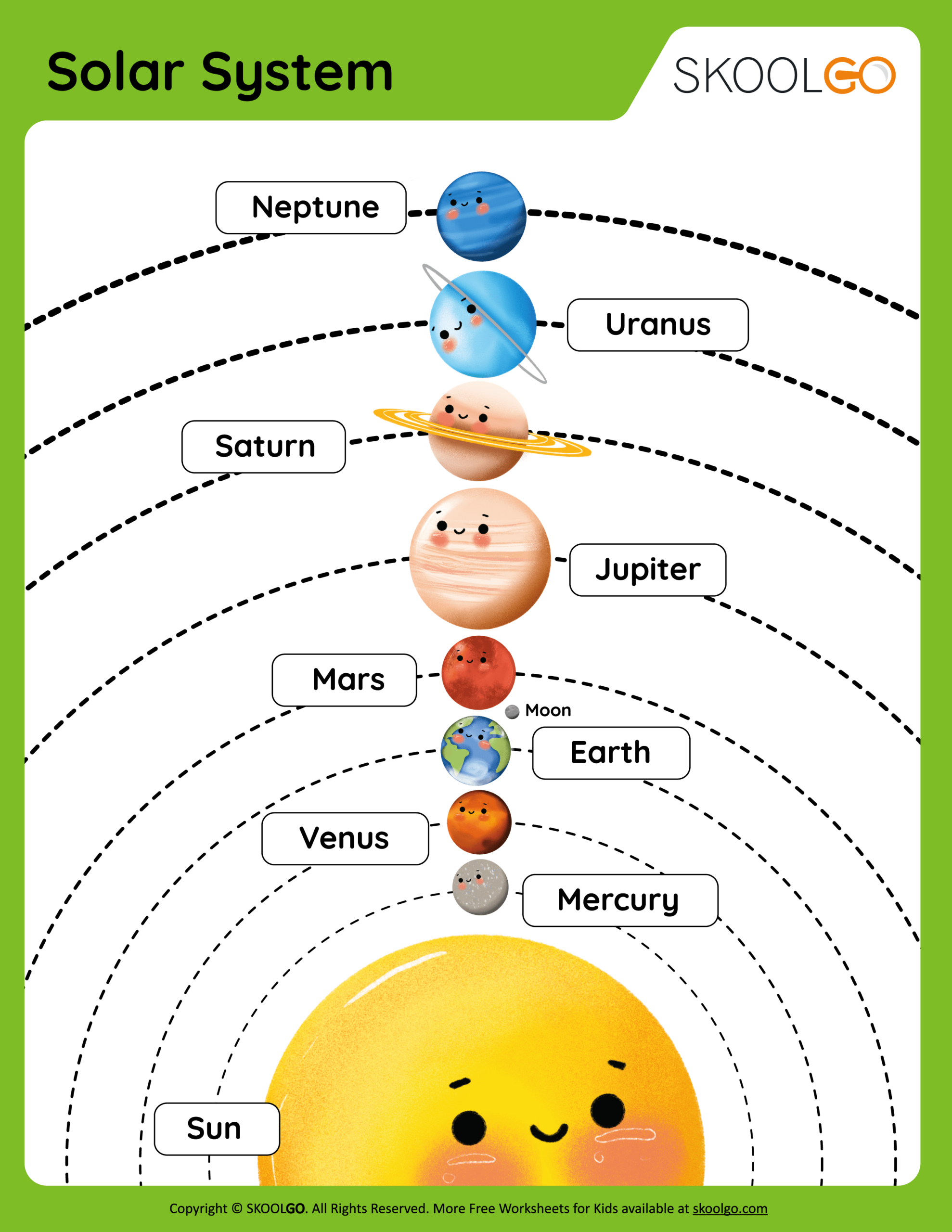 Solar System - Free Worksheet - Skoolgo within Free Printable Solar System Worksheets