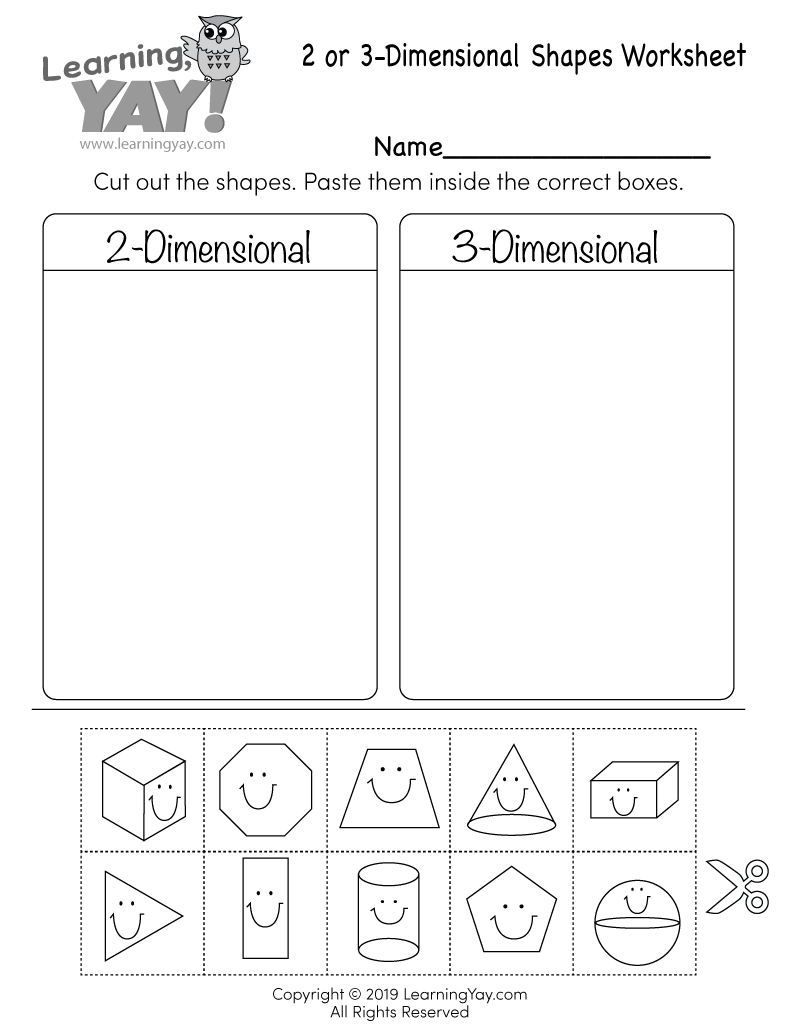 Sorting 2D And 3D Shapes Worksheet For 1St Grade (Free Printable) for Free Printable 3d Shapes Worksheets For Kindergarten